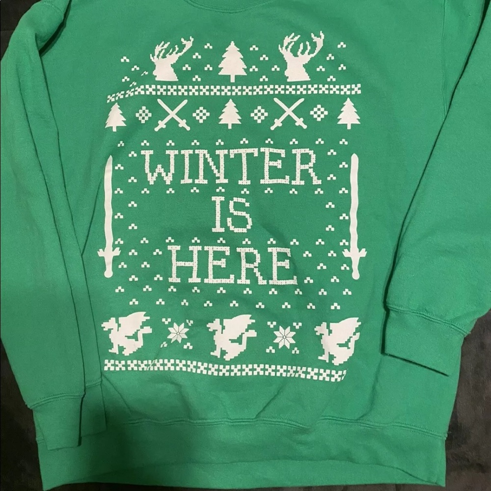 Ugly Christmas Sweatshirt “Winter is Here”